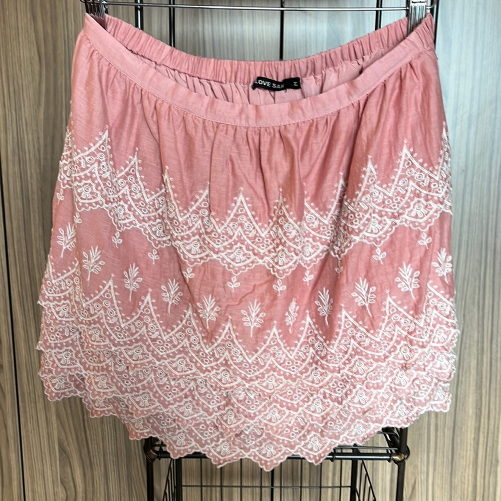 Love Sam cotton and silk lace mini skirt. Size M